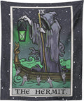 The Hermit Tarot Card Tapestry - Grim Reaper - Gothic Halloween Home Decor Wall Hanging (80" x 68")