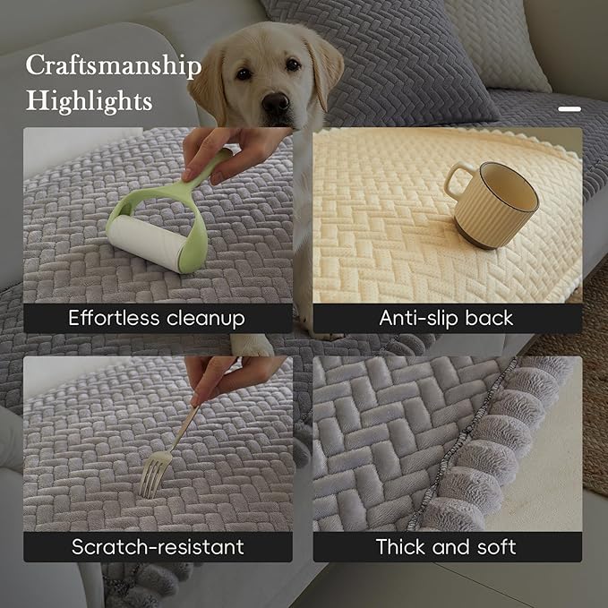 Couch Covers for 3 Cushion Couch Sofa Pet Friendly,Non-Slip Sofa Cover Washable