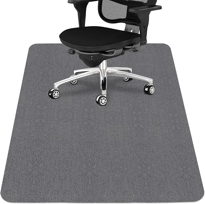 Sycoodeal Office Chair Mat for Hardwood Floor,Office Computer Gaming Chair Mat for Tile Floor,Large Floor Protector Rug,Anti-Slip,Easy to Clean,Grey(48"x60")