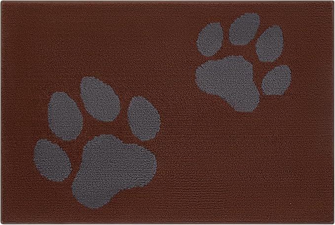 FONEYI Indoor Door Mat, 24"x36" Dog Mats for Muddy Paws, Rubber Backing Non Slip Super Absorbent Washable Entryway Rug, Low-Profile Front Back Door Mats, Inside Floor Doormats for Entryway, Brown