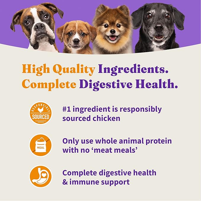 Halo Holistic Small Breed Dog Food, Cage Free Chicken & Brown Rice Recipe, Healthy Grains Dry Dog Food, Complete Digestive Health, 10 lb Bag