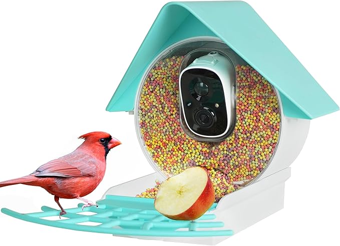 Birdkiss Smart Bird Feeder Camera with Solar Panel - AI Identifies Bird Species, Auto Captures Videos & App Notifications, Includes 32GB SD Card