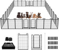 Dog Playpen Outdoor 32 Panels Heavy Duty Dog Fence 40" Height Anti-Rust with Doors Portable for RV Camping Yard, Total 71FT, 406 Sq.ft, Snowy Black