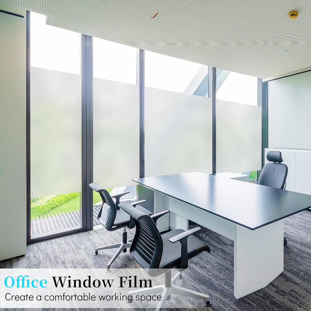 Niviy Etched Privacy Window Film Frosted Glass Static Cling Non Adhesive Window Frost Film for Home Office, 35.4 inch x 78.7 inch