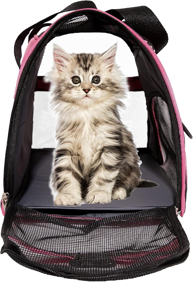 Pet Carrier Soft-Sided Carriers for Cat Carriers Dog Carrier for Small Medium Cats Dogs Puppies Pet Carrier Airline Approved Cat Dog Pet Travel Carrier (Medium,Pink)