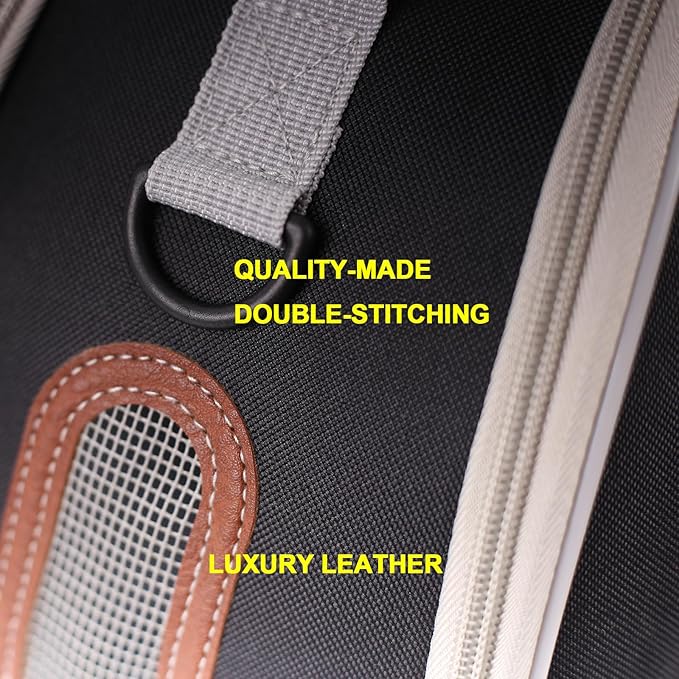 Guinea Pig Travel Carrier Cage, Portable Carry Bag for Two (2) Pigs, Reptile Bearded Dragon Lizard Carrier Bag for Small Animals Hamster Hedgehog Bird Bunny Kitten (Black, Typical Oxford)