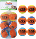 AMA SPORT Squeaky Tennis Balls for Dogs 2.5" Small Medium Dog Tennis Balls for Throwing and Fetching Dog Toys for Training, Exercise, High Bouncing 6 Pack (Multicolor A)