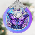 Butterfly Stained Glass Christmas Ornament - Tree Decoration Idea