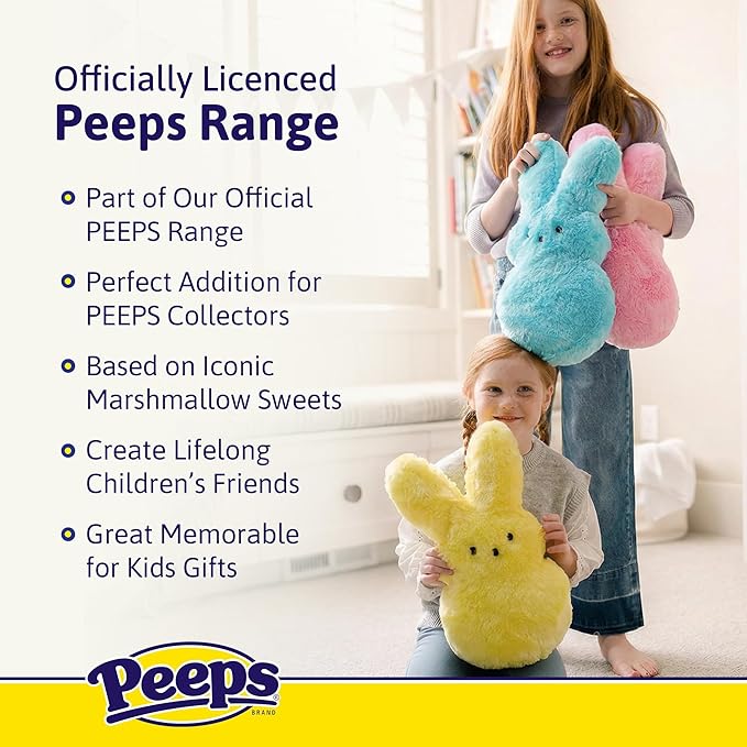 Animal Adventure | 15" Purple Shaggy Bunny Peeps Plush | Easter Basket Stuffed Animals for Kids | Marshmallow Candy | Huggable Ultra Soft Plushie Stuffers Buddy Toy | Collectable Gifts | Aged 3+