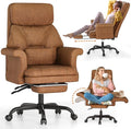 ELABEST C39 Cross Legged Office Chair with Footrest & Convertible Armrests-Pet-Friendly Criss Cross Home Desk Chair, Ergonomic Big and Tall Executive Chair with Lumbar Pillow