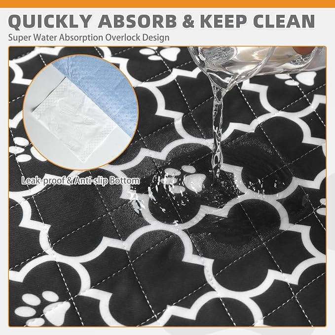 KOOLTAIL Washable Pee Pads for Dogs, 2 Packs Super Absorbent Leakproof & Non-Slip Dog Pee Pad Extra Large, Reusable Puppy Training Pads Waterproof, Pet Mat Rug for Whelping,Floor,Crate,Cats, 36"x41"