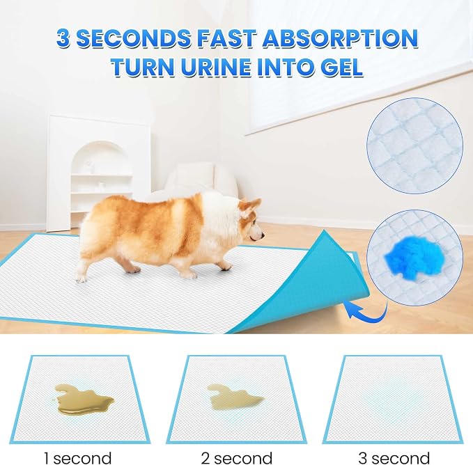 Boscute Thicken 6 Layers Heavy Absorbent XL 36"x24" Pet Training Dog Pee Pads, Extra Large Polymer Leak-Proof Quick Dry Puppy Pee Pads, Disposable Pee Pads for Dogs Cats Rabbit, 50 Counts | Heavy Absorbent up to 7 Cups, Quick Dry, for Dogs Cats Rabbit ...