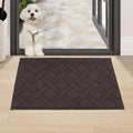 COSY HOMEER Door Mat Indoor Entrance, Non-Slip Absorbent Doormat for Front Door, Low-Profile Entryway Mat for Dirty Paws, Washable Dirt Trapper Mats (20"x32",Brown)