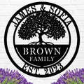 Custom Tree of Life with Roots Family Name Sign, Personalized Metal Sign