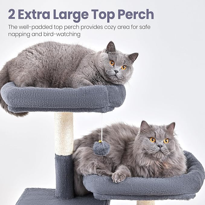 Cat Tree Tower for Indoor Cats Large Adult - 65 inch Extra Tall Cat Condo Trees with Scratching Post Hammock Perch - XL Sturdy Big Heavy Duty Multi Level Cat House Towers - Kitty Climbing Furniture