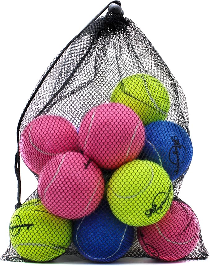 Magicorange Tennis Balls, 12 Pack Advanced Training Tennis Balls Practice Balls, Come with Mesh Bag for Easy Transport, Good for Beginner Training Ball
