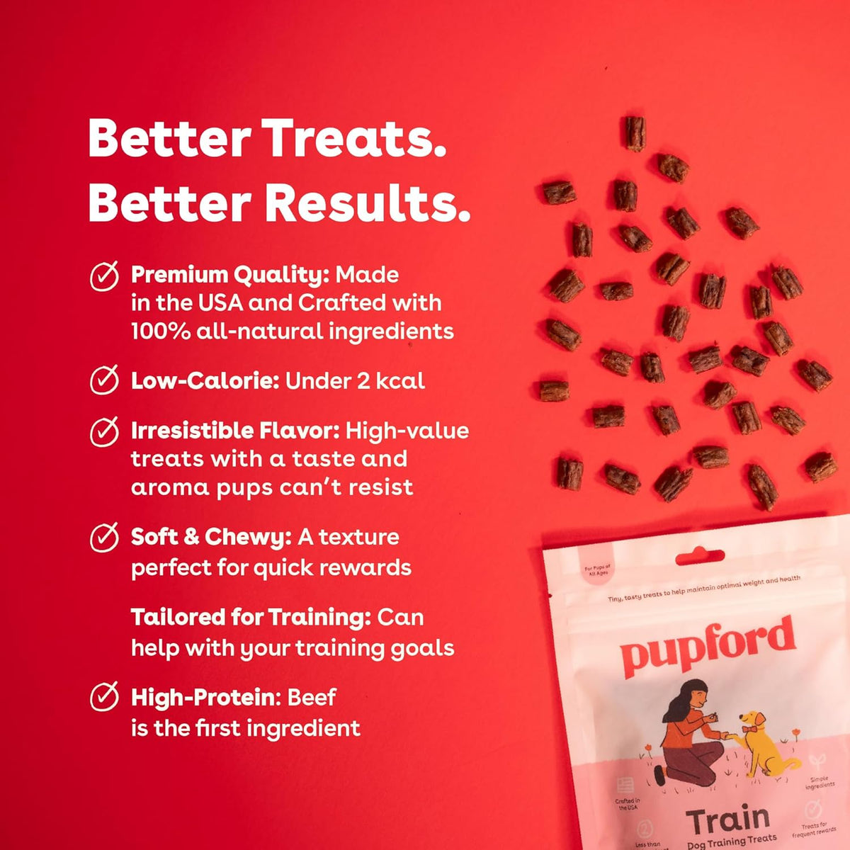 Pupford Soft & Chewy Training Treats for Dogs & Puppies (Beef, 5 oz)