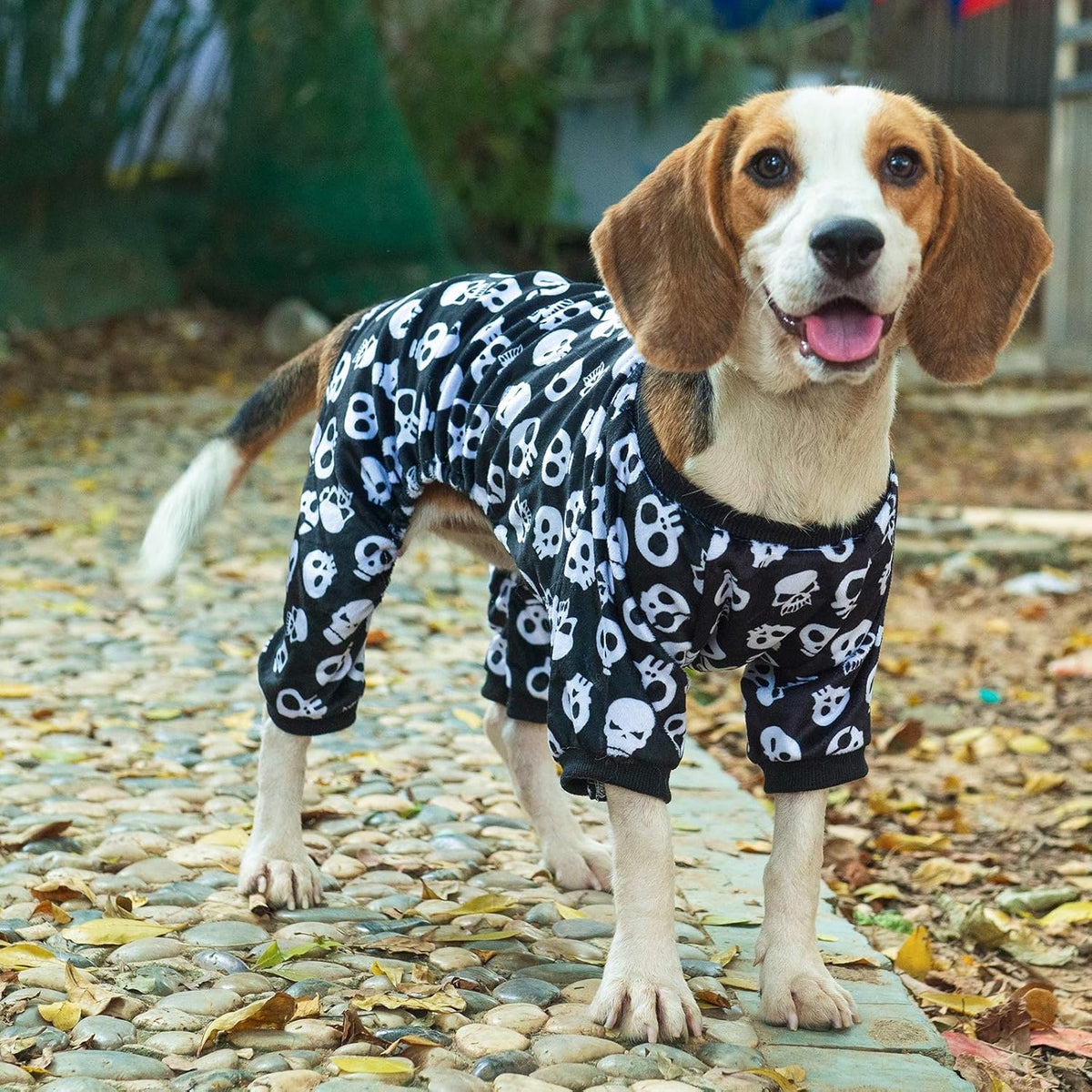 CuteBone Dog Halloween Pajamas Puppy Onesies Small Dogs Soft Pjs Coat Cat Apparel Comfy Pet Christmas Clothes Outfit Doggie Bodysuit P11XXL
