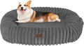 Orthopedic Waterproof Medium Dog Bed Sofa, Gel Memory Foam, 36" | Reversible Egg-Crate Foam Cushion Dog Sofa, Washable Corduroy Fleece Pet Bed, Removable Cover & Non-Slip Bottom, Medium Grey