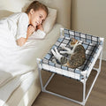 Bedside Window Pet Cat Bed - Dog Bed with Guardrail Extension Attached to Human Bed Height Elevated Dogs Cats Window Perch Bedside Dog Cot Sleeper Hammock Furniture Pet Beds (20'' x 20'' x 24'')