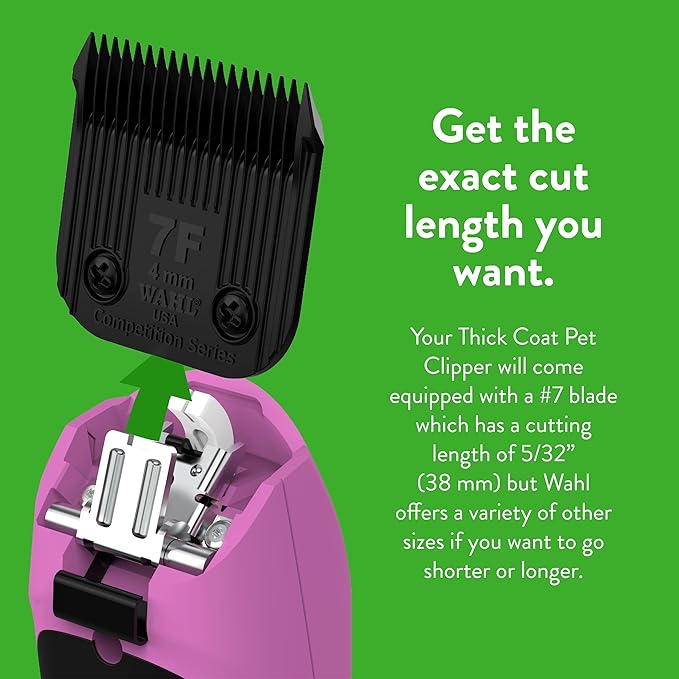 Wahl Professional Animal Thick Coat Pet Clipper & Dog Clipper (#9787-300) - Hair Remover - Grooming Clippers for Dog, Cat - for Thick Haired Pets - 2 Speeds - Pink