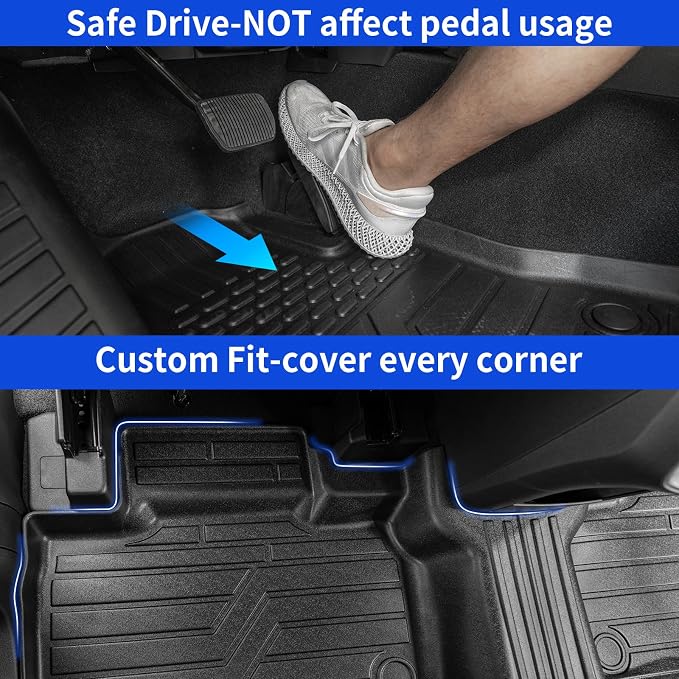 Rongtaod Floor Mats Compatible with 2020-2025 2026 Ford Explorer 7 Seats Cargo Mat Cargo Liner Trunk Liner Back Seat Cover Protector 2024 Explorer Accessories (Trunk Mat with Backrest Mat+Floor Mats)