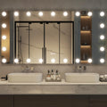 Hasipu LED Bathroom Mirror with Lights, 59" x 30" Hollywood Wall-Mounted Bathroom Mirror with 24 Dimmable Bulbs, 3 Colors Modes, Touch Control, Anti-Fog, Memory Function, Shatter-Proof, ETL Listed