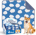LOOBANI 4 Pack Washable Pee Pads for Dogs, Floor, 30"x34",Blue | Fast Absorbent Reusable Dog Mat, Non-Slip & Waterproof Pet Whelping Pads For Puppy Playpen, Whelping Box, Potty Training