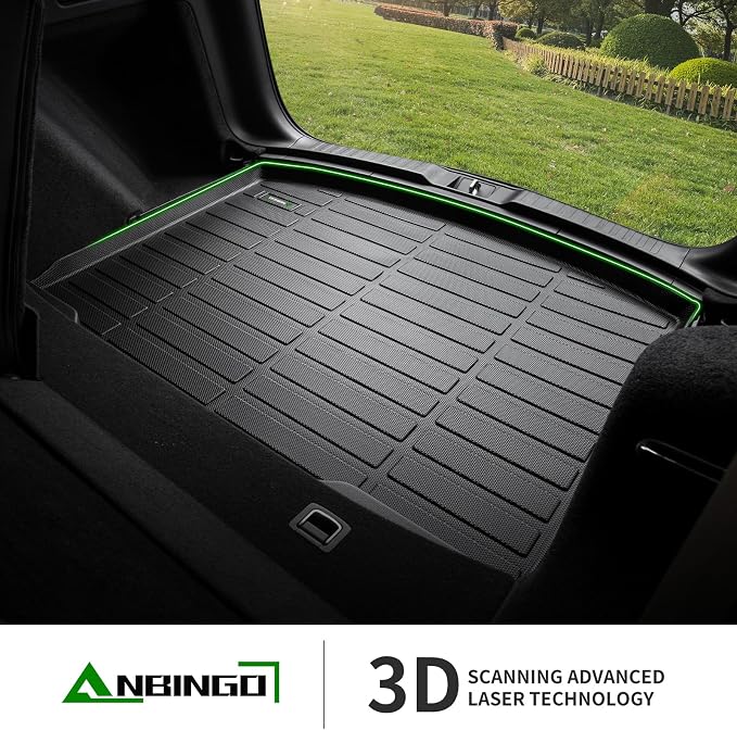 ANBINGO® Cargo Liner for 2025 2026 CR-V Hybrid, 2024 CR-V, 2023 CR-V Hybrid (Cargo Tray in Highest Position) Fit CRV Hybrid Automotive Trunk Mat Accessories - Black