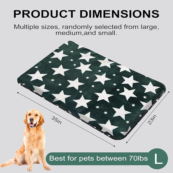 Washable Dog Bed Plush Orthopedic Outdoor Crate Mat with Non-Slip Bottom,Luxe Soft Kennel Pad for Pets, Cozy Cage Cushion & Pet Sleeping Mattress Large Sized,Medium,Small Dogs,36x24 inch,Green