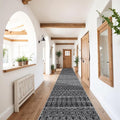 Moroccan 2'6"x12' Hallway Runner Rug: Washable Non Slip Bedroom Rugs - Soft Long Low Pile Farmhouse Neutral Carpet for Entryway Kitchen Laundry 2'6"x12' Black