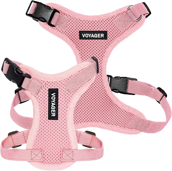 Voyager Step-in Pet Harness - All Weather Mesh, Adjustable Step in Harness for Cats and Dogs by Best Pet Supplies - Pink, XS