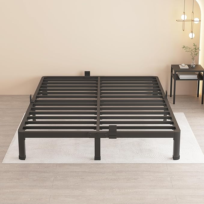MAF 10 Inch King Metal Platform Bed Frame with Round Corner Legs, 3000 LBS Heavy Duty Steel Slats Support, Noise Free, No Box Spring Needed, Easy Assembly
