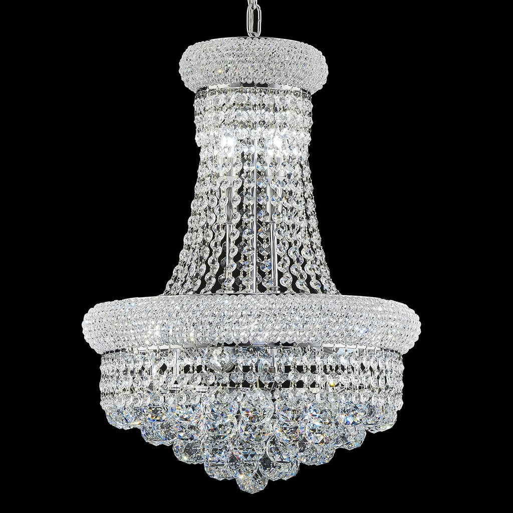 10 - Light Unique Empire Crystal Chandelier for Dining Room Foyer Entryway Living Room Bedroom Chrome Finish