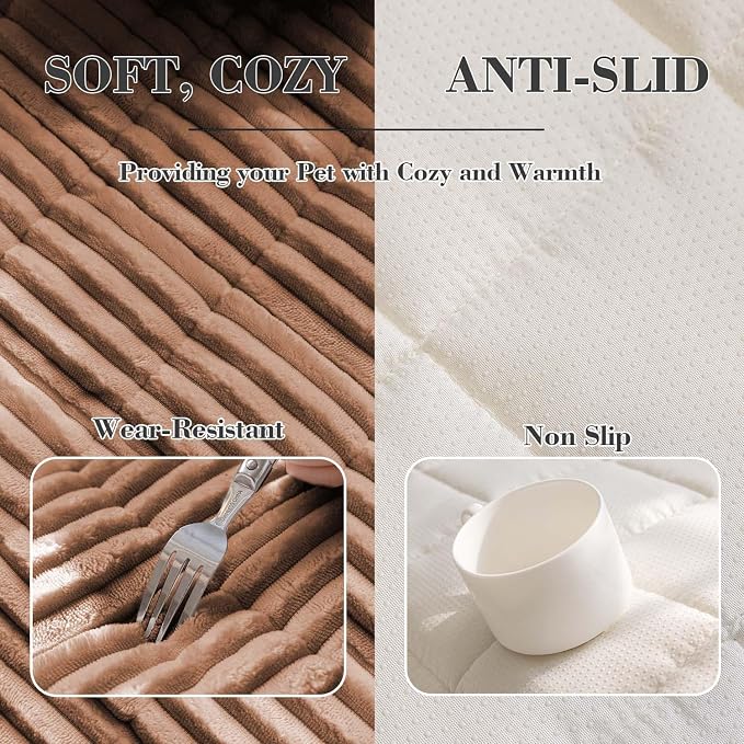 Couch Cover for Dogs Washable, Non-Slip Pet Couch Covers for Sofa, Fuzzy Dog Couch Cover Blanket for Furniture Protector (Z-Coffee, 27.6" x 59"/70 x 150cm)