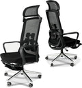 Ergonomic Office Chair with Footrest,High Back Desk Chair with Vertically Adjustable Headrest and Waist Support,3 Gear Tilting Backrest,400lbs Weight Capacity Metal Base with Swivel Wheels