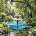 Hanging Solar Bird Bath Fountain, Solar Powered Cascading Outdoor Water Fountain, Hanging Bird Bath with Flowing Water, Decorative Garden Yard Patio Bird Bath Fountain