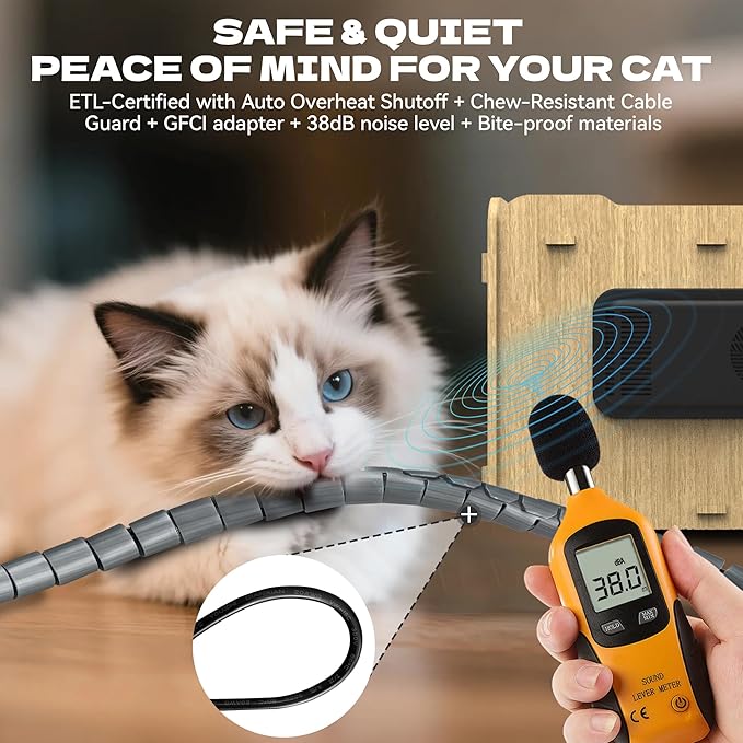 Air Conditioned Cat House for Outdoors – Self-Regulating Cooling & Heating Pet Bed with Turbo/Silent Modes, Bite-Proof & Easy Setup (Up to 15 lbs)