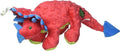 goDog Dinos Frills Squeaky Plush Dog Toy with Chew Guard Technology, Durable Fabric & Squeaker for Active Play, Red, Large