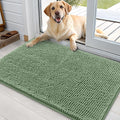 OLANLY Dog Door Mat for Muddy Paws 36x24, Absorbs Moisture and Dirt, Absorbent Non-Slip Washable Doormat, Quick Dry Chenille Mud Mat, Entry Indoor Entryway Carpet for Inside Floor, Olive Green
