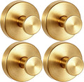 4 PCS Upgraded Drill-Free Suction Cup Hooks, Shower Towel Hooks for Bathrooms Stainless Steel Suction Hook Towels Hanger for Bathroom Kitchen Clothes Mirror Wall (Brushed Gold)