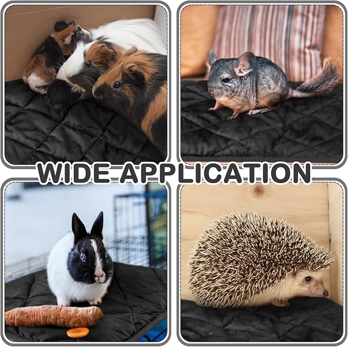 4 Pack Self Heating Cat Pad Self Warming Dog Mat Reflects Body Heat Extra Warm Thermal Pet Pad Washable Dog Cat Bed Crate Bed Mat Blanket(Black,16 x 20 Inch)
