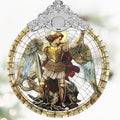 Archangel Michael Christmas Ornaments, 3" Stained Glass Christmas Decor, Christmas Tree Ornaments, Gifts for Men, Unique Gift Idea, Perfect for Holiday Party, Tree, Window, Home Decor