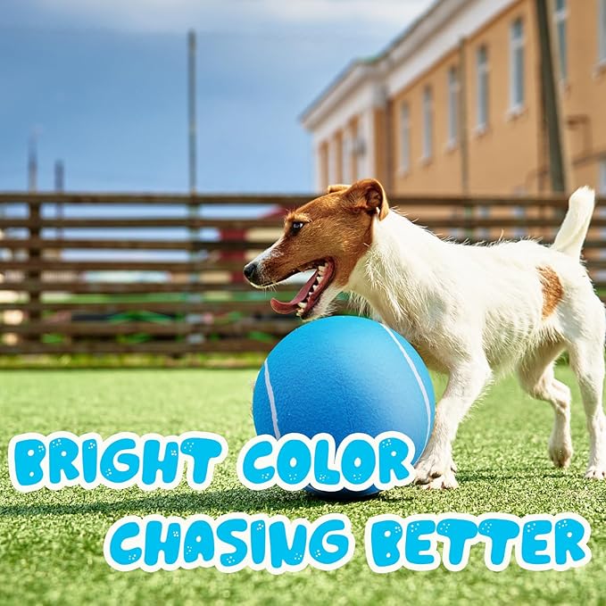 Big Tennis Ball for Dogs, Giant Dog Tennis Ball Toy Large Outdoor Sports Gift for Small Medium Large Dog (Sky Blue, 9.5 inch)