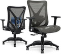Ergonomic Office Chair, Mesh Computer Desk Chairs with Adjustable Lumbar Support, 3D Armrests, Tilt Function, Comfy Wide Seat, Swivel Executive Work Task Chair for Company and Home