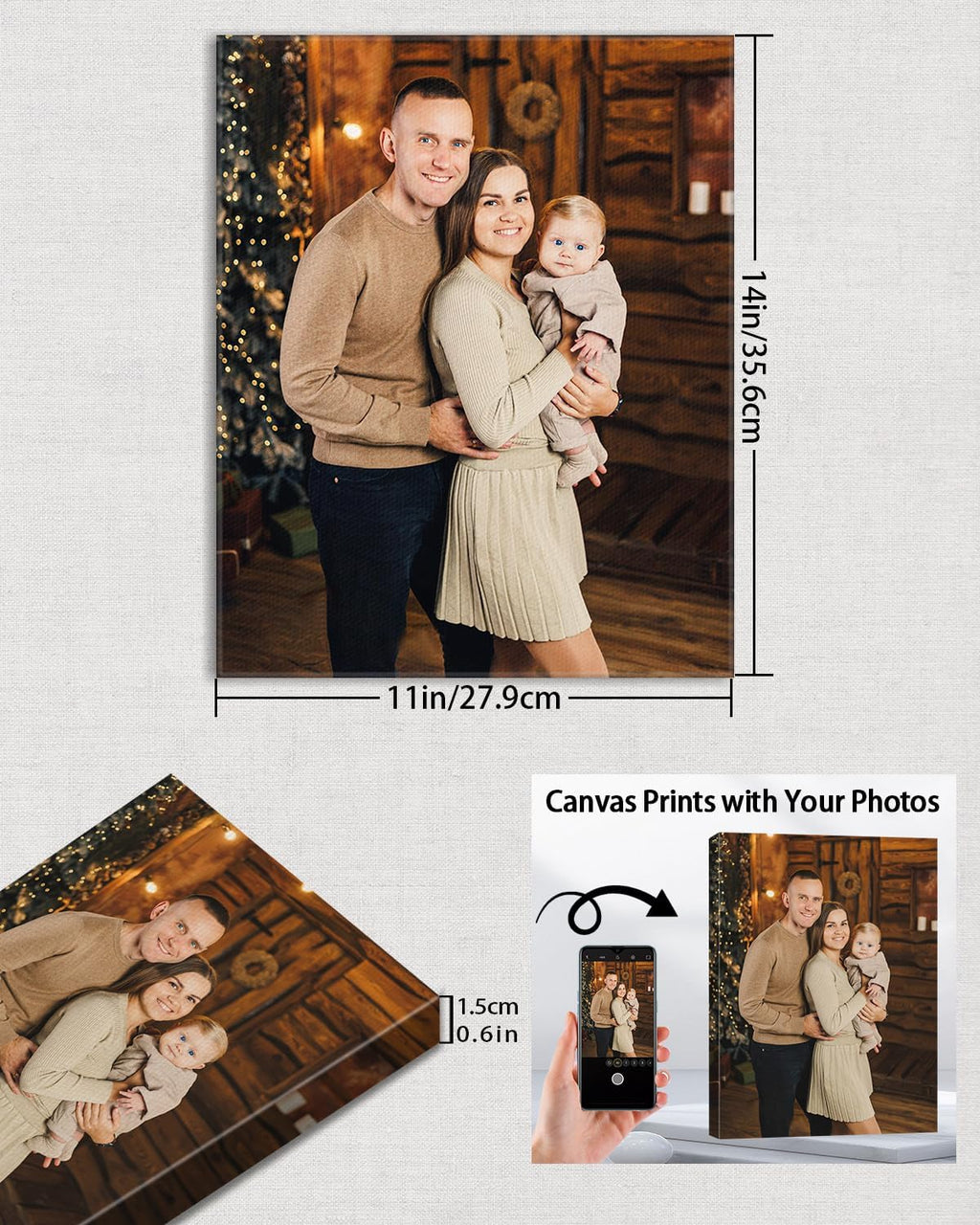 AbcCustomize Custom Canvas Prints,Transform Your Memories into Beautiful Art with Personalized Photo on Canvas,Personalized Canvas Wall Art for Home Decor, Gifts, and Keepsakes
