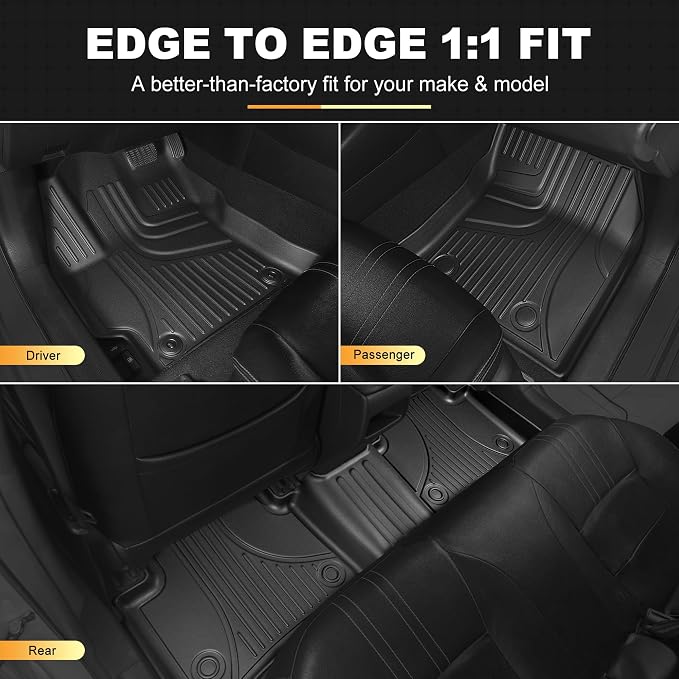 AOMSAZTO Floor Mats Compatible with Toyota Corolla Sedan 2014-2019, Heavy Duty TPE All Weather Automotive Floor Mats, 1st & 2nd Row Full Set Floor Liners, Anti Skid Car Mats(not fit for Hatchback)