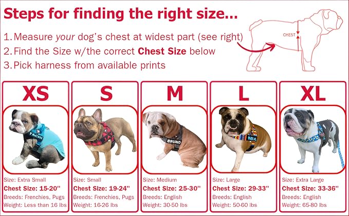 Adjustable Dog Harness– No Pull, No Choke – for English Bulldogs, French Bulldogs, Pugs & Broad-Chested Breeds – Easy, Safe Walks (Skull, Medium)