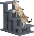 PawHut 25" 4-Step Multi-Level Carpeted Cat Scratching Post Pet Stairs - Gray