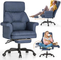ELABEST C39 Cross Legged Office Chair with Footrest & Convertible Armrests-Pet-Friendly Criss Cross Home Desk Chair, Ergonomic Big and Tall Executive Chair with Lumbar Pillow